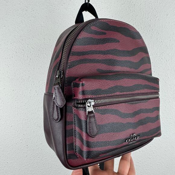 Coach Mini Charlie Backpack in Tiger Stripe main image 6